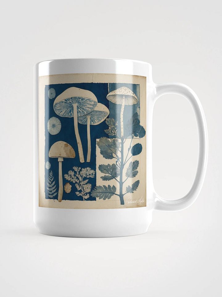 'Fungi in Blue' by Edward Martin : Vintage Botanical Mushroom Mug product image (1)