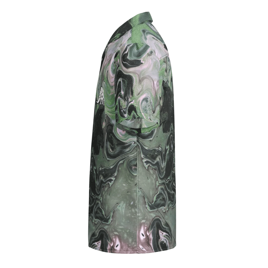 Metallic Green Fluid Acrylic Buttoned Shirt product image (5)