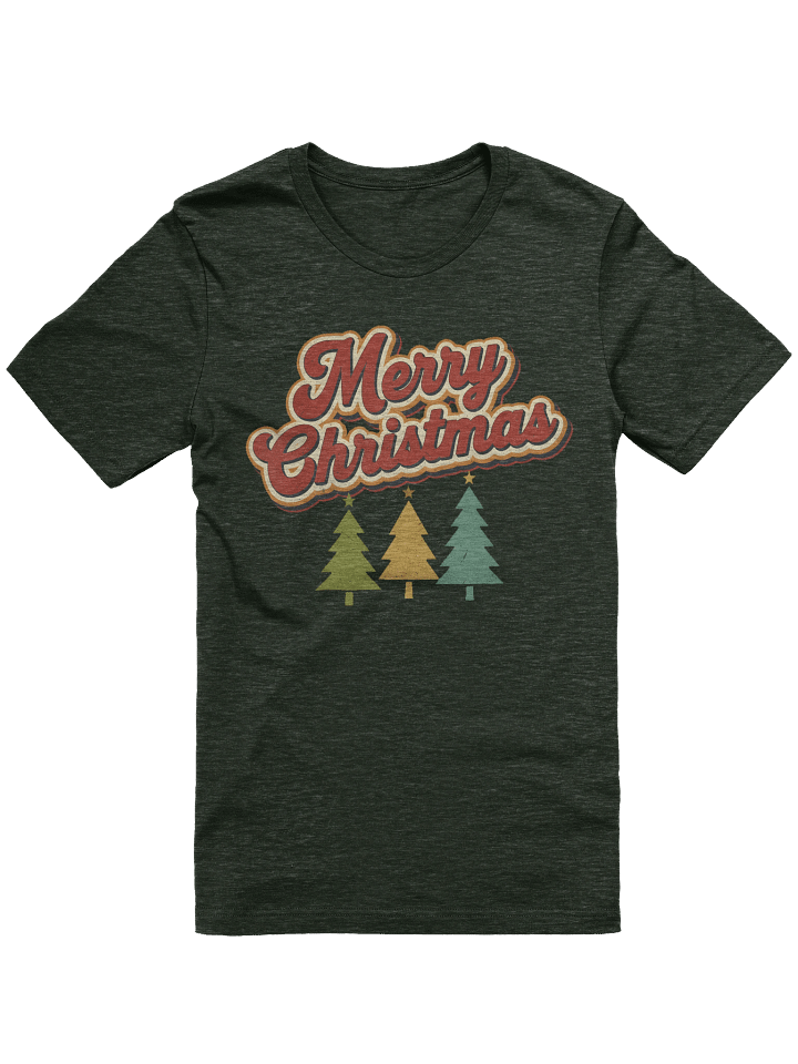 Vintage Merry Christmas T-Shirt – Retro Holiday Tee with Christmas Trees, Festive Winter Gift Shirt product image (3)