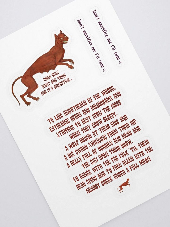 'Girls Only Want One Thing And It's Disgusting...' Stickers product image (1)