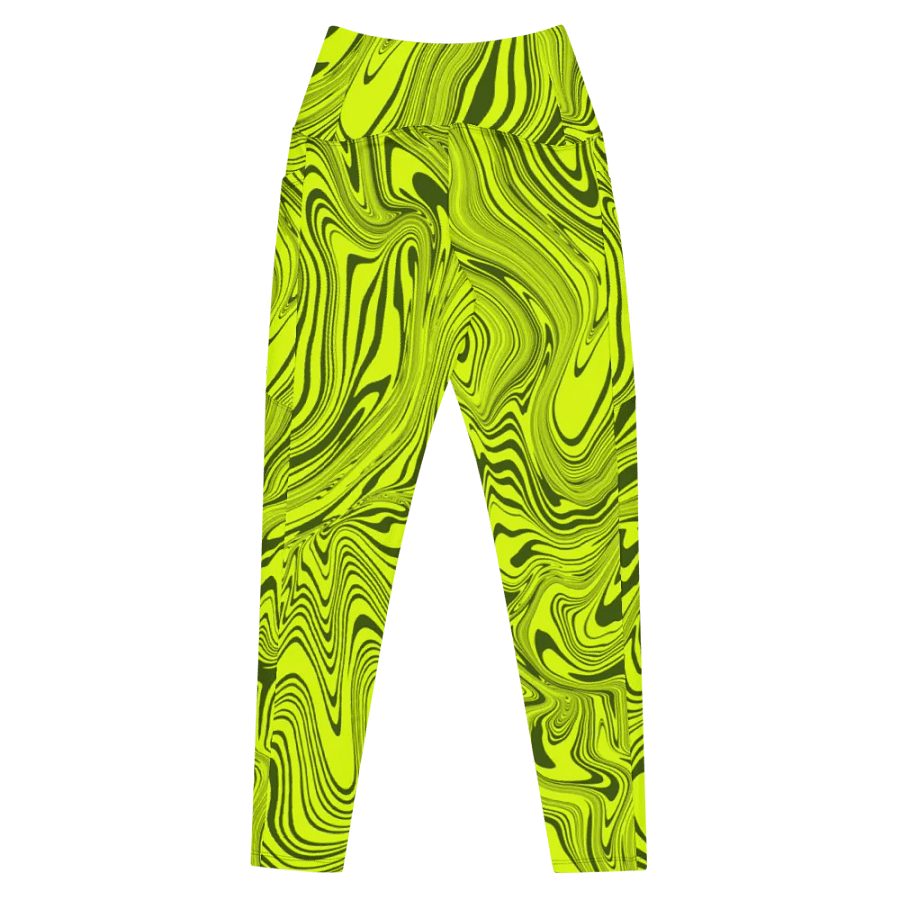 Leggings with Pockets - Abstract Yellow Swirls product image (7)