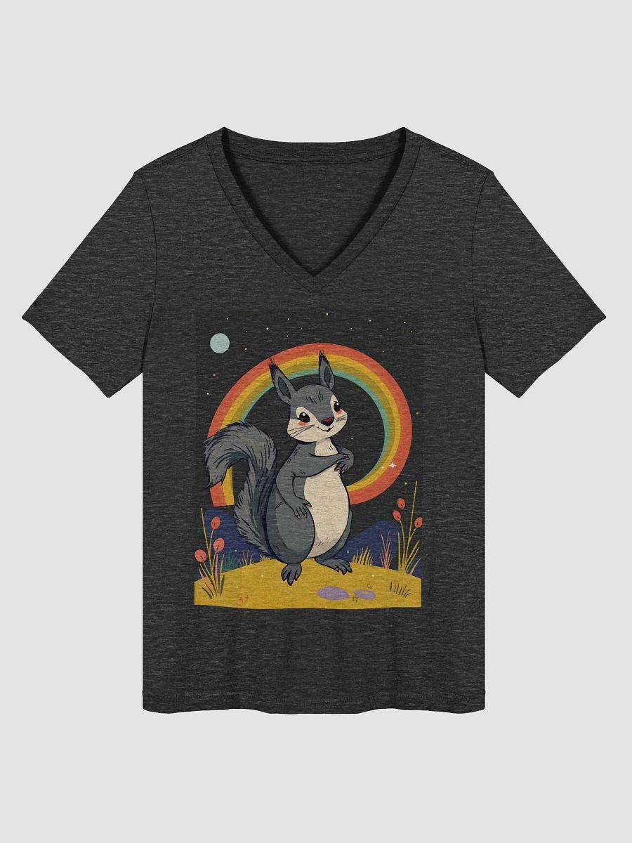 Whimsical Rainbow Squirrel Women's V-Neck Tee product image (1)