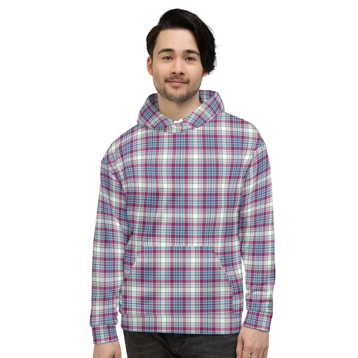Turquoise and Magenta Plaid Hoodie product image (2)