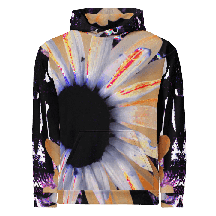 Abstract Neon Daises All Over Print Pull On Hoodie product image (1)