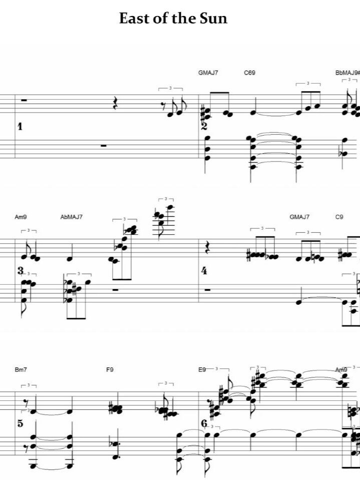 East of the Sun - Piano sheet music product image (1)