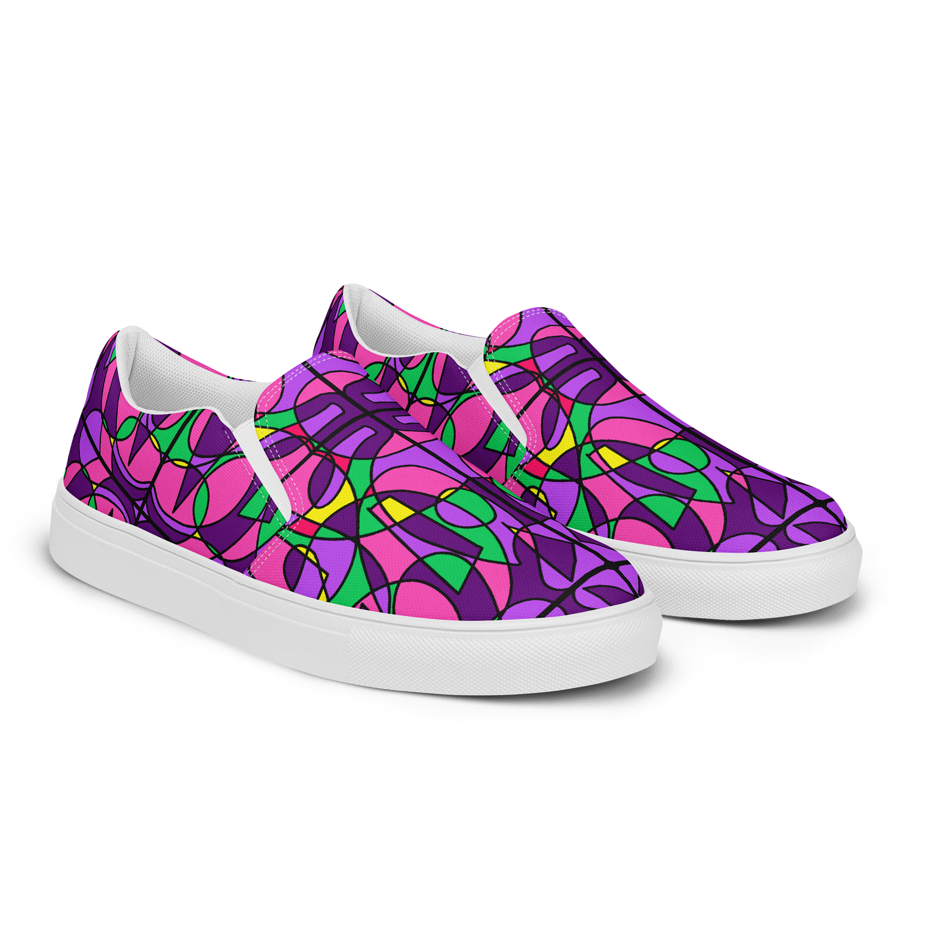 Pink Stained Glass – Men's Slip-On Canvas Shoes product image (2)