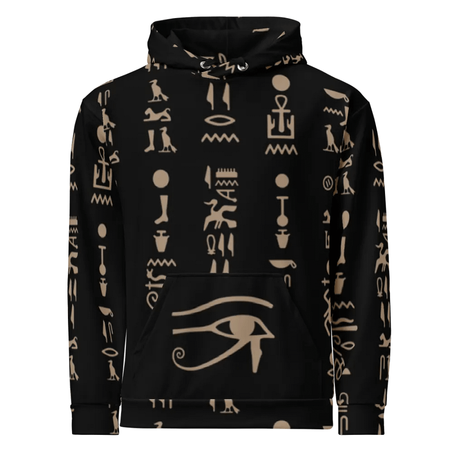Isis Black Hieroglyphs All-Over Print Unisex Hoodie product image (1)