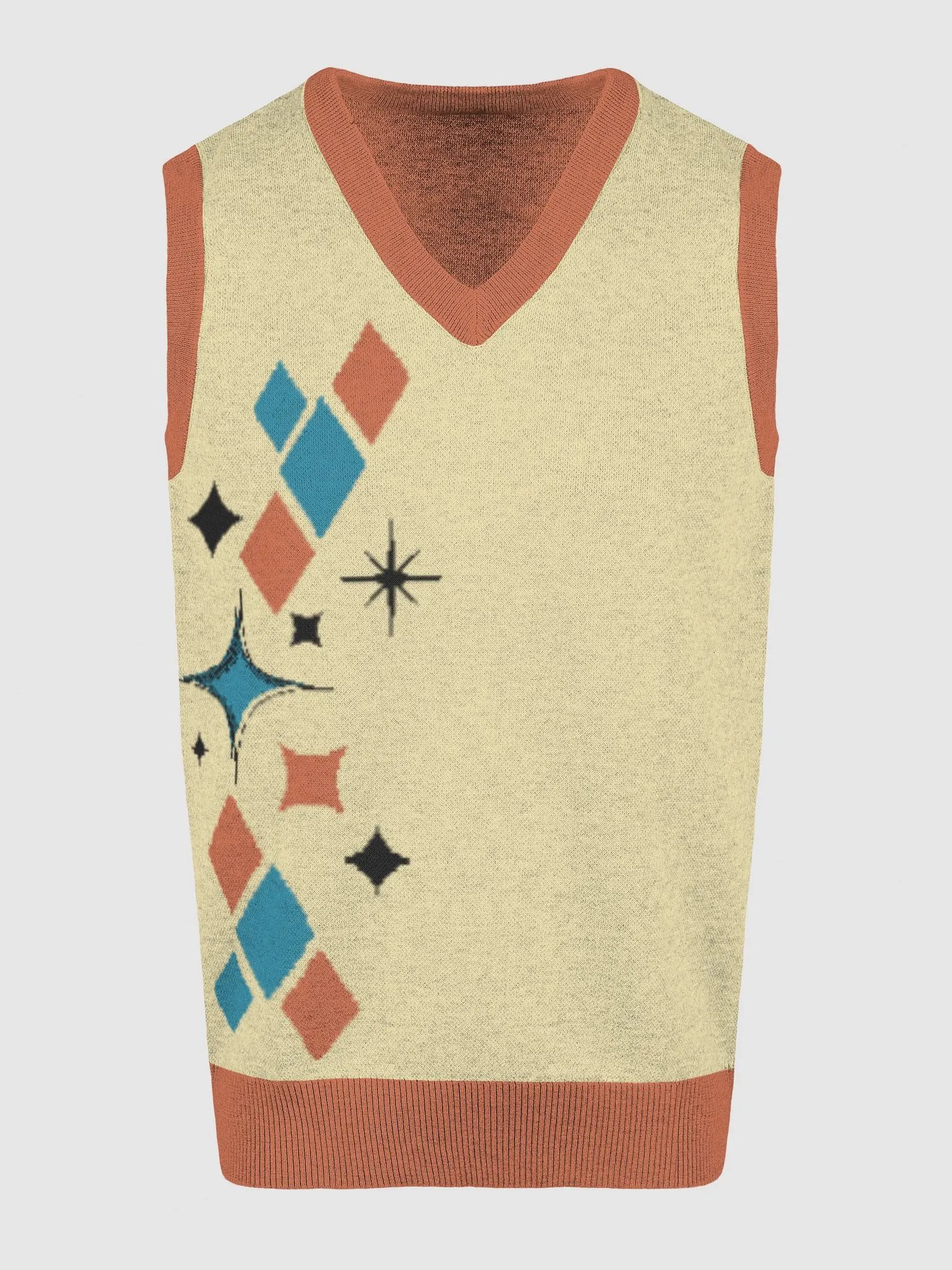 Mid-Century Mosaic Knitted V-Neck Vest product image (11)