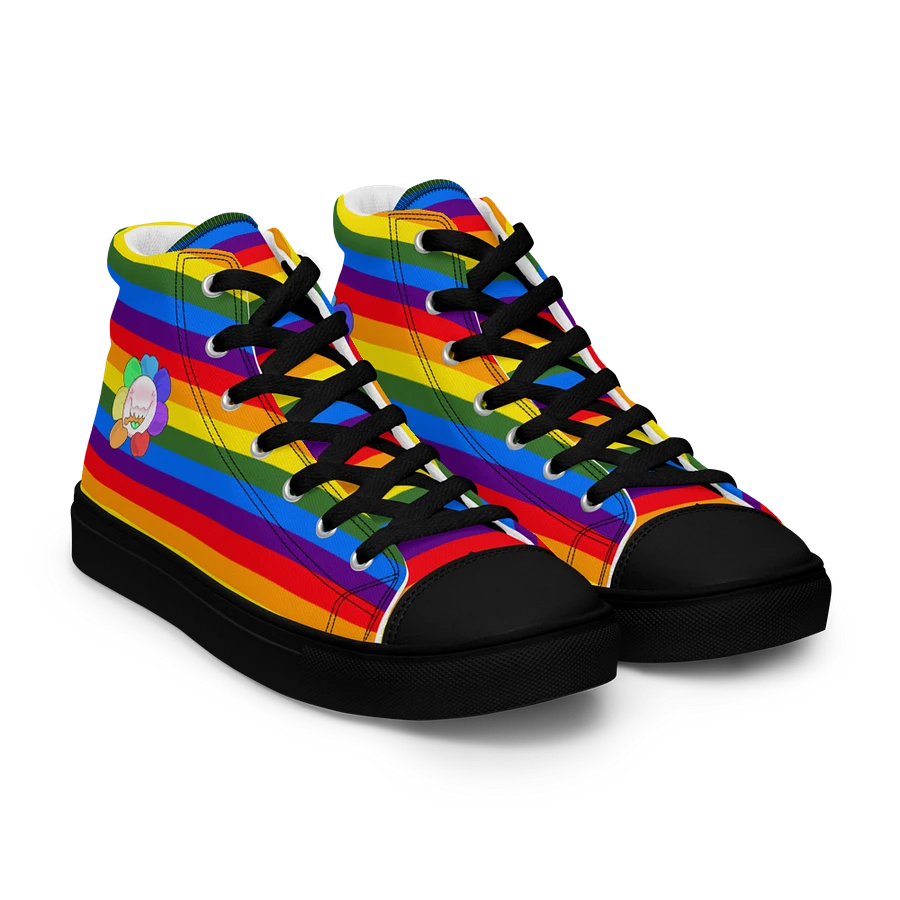 Rainbow and Black Flower Sneakers product image (39)