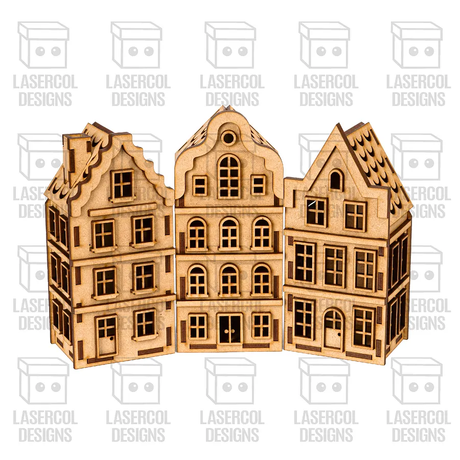 Christmas Houses Set 1 (5 Styles) - Laser Cut Files product image (3)