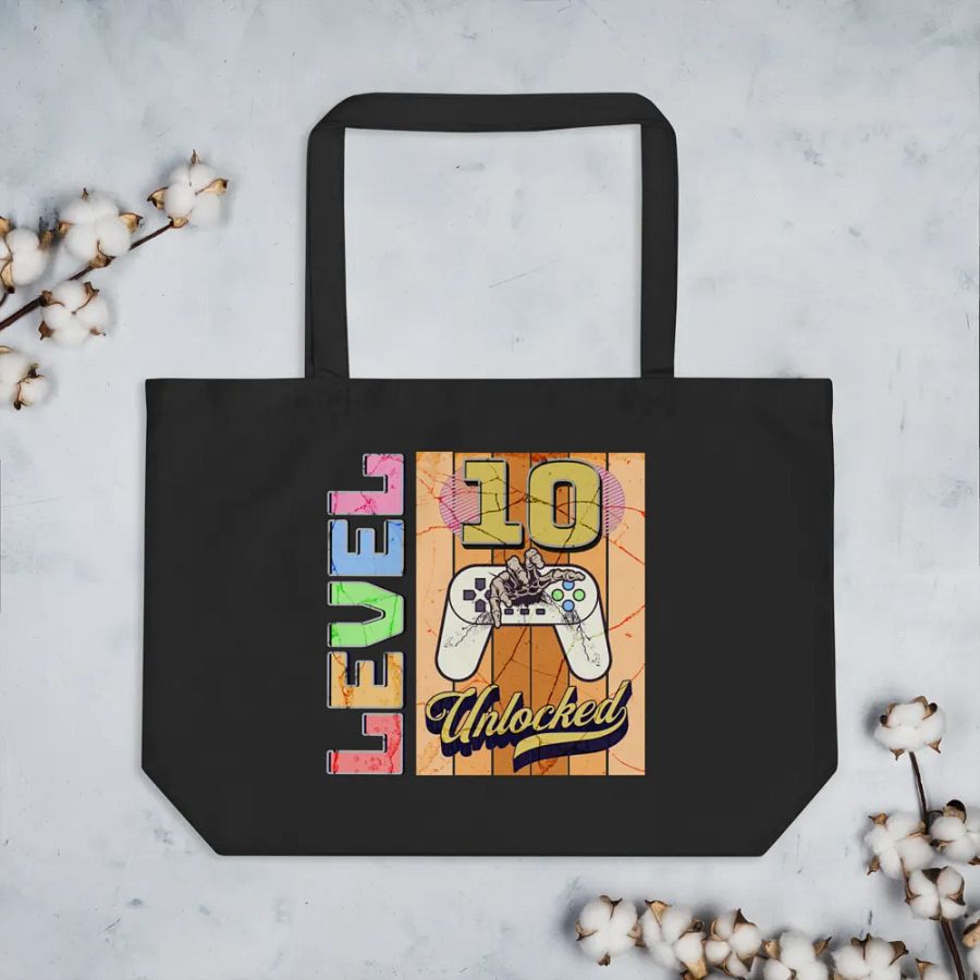 Level 10 Unlocked Gaming Achievement Tote Bag product image (2)