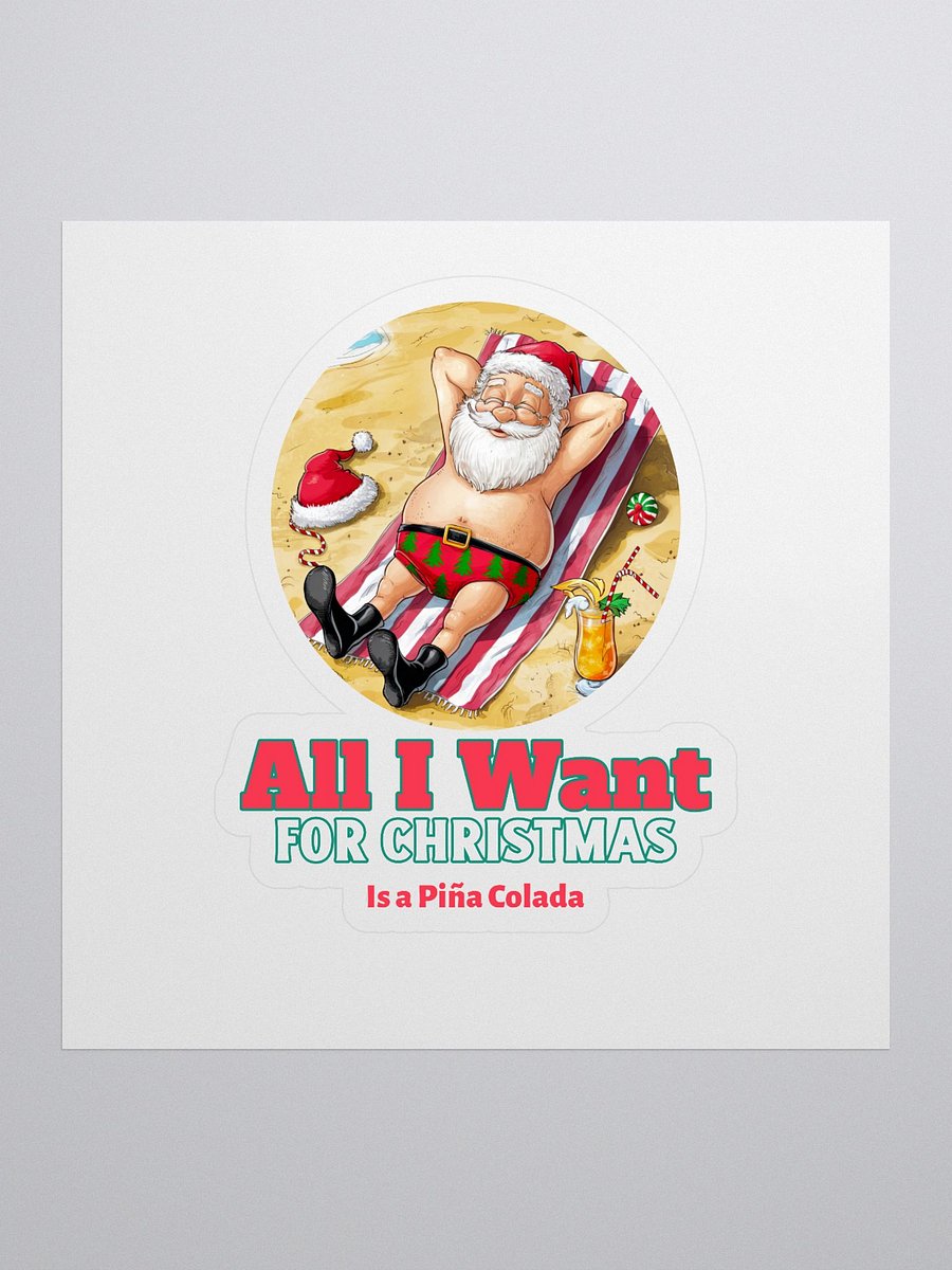 Christmas Chill Santa Beach Stickers product image (3)