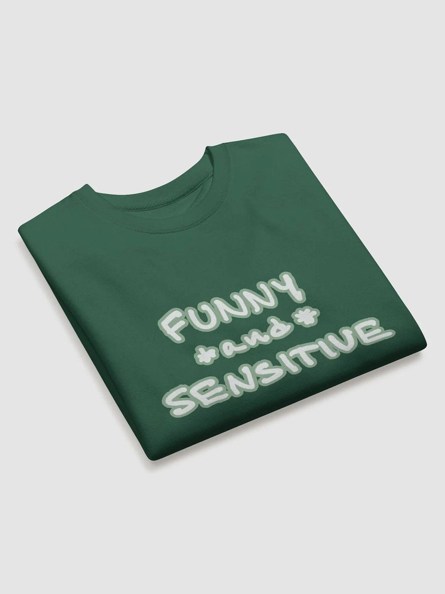 FUNNY *and* SENSITIVE (lined design, #96B697) Premium Cotton Crewneck product image (3)