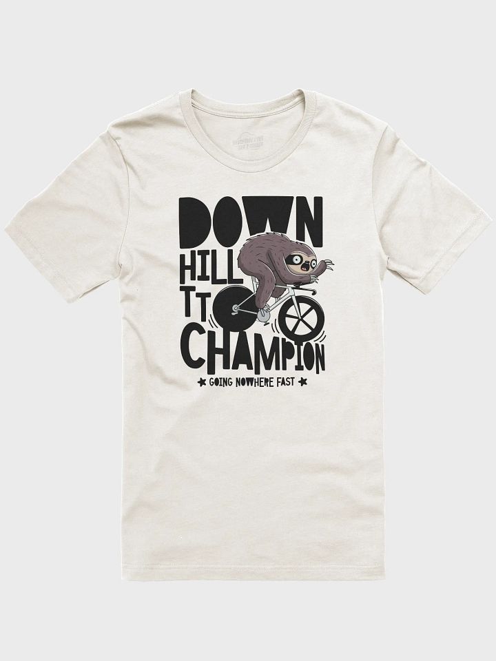 Funny Sloth Cycling T-Shirt – “Downhill TT Champion” Graphic Tee | Lazy Biker Humor Shirt for Cyclists & Animal Lovers product image (4)