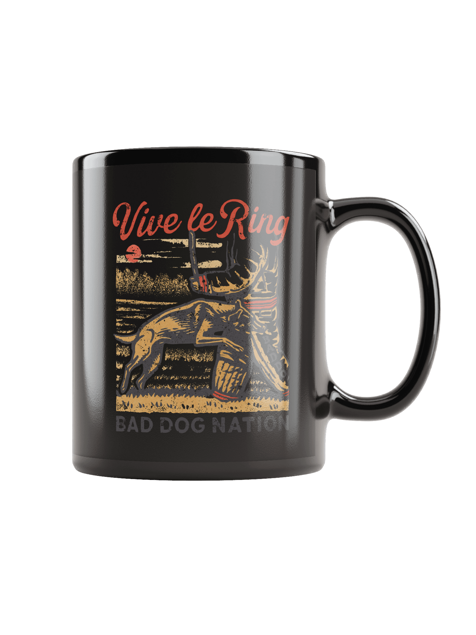Vive le Ring - Black ceramic mug product image (2)