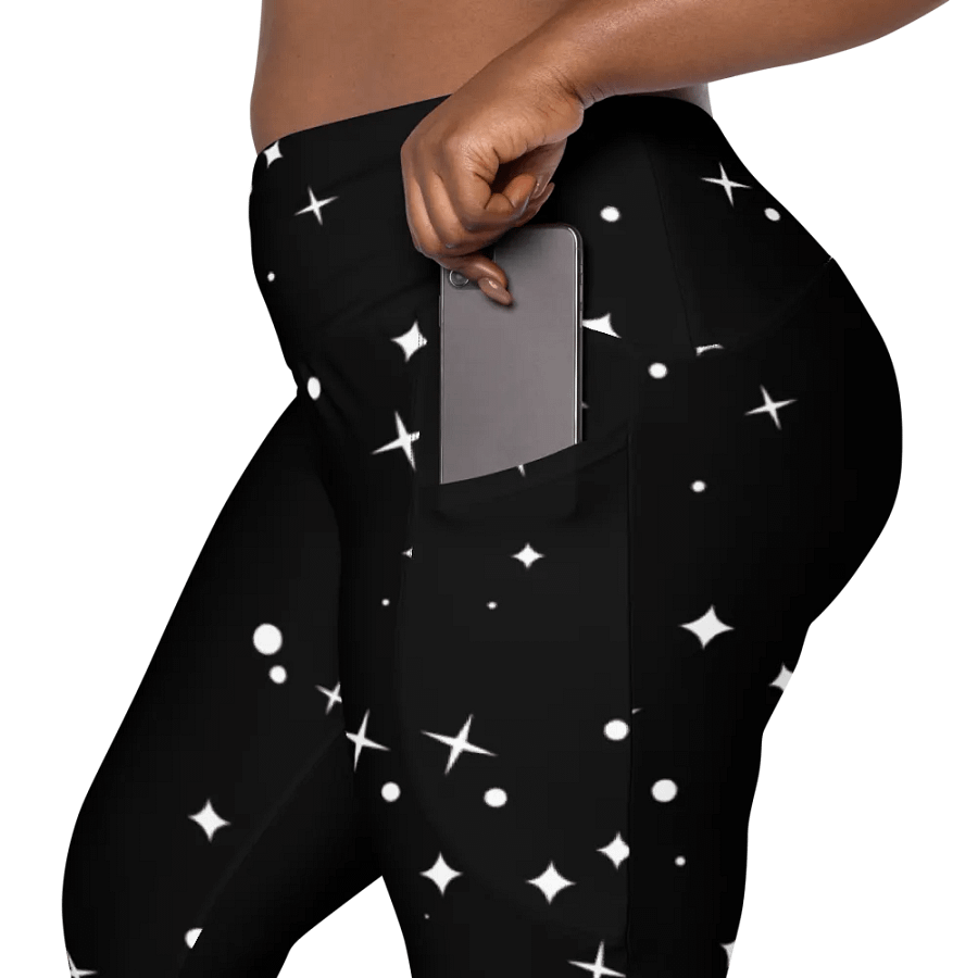 Starry Night Sky Crossover Leggings with Pockets product image (8)