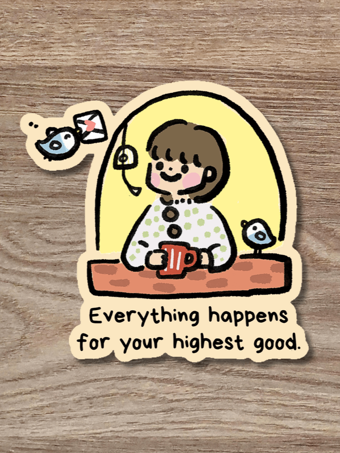 Everything happens for good | Positivity Glitter Sticker product image (1)