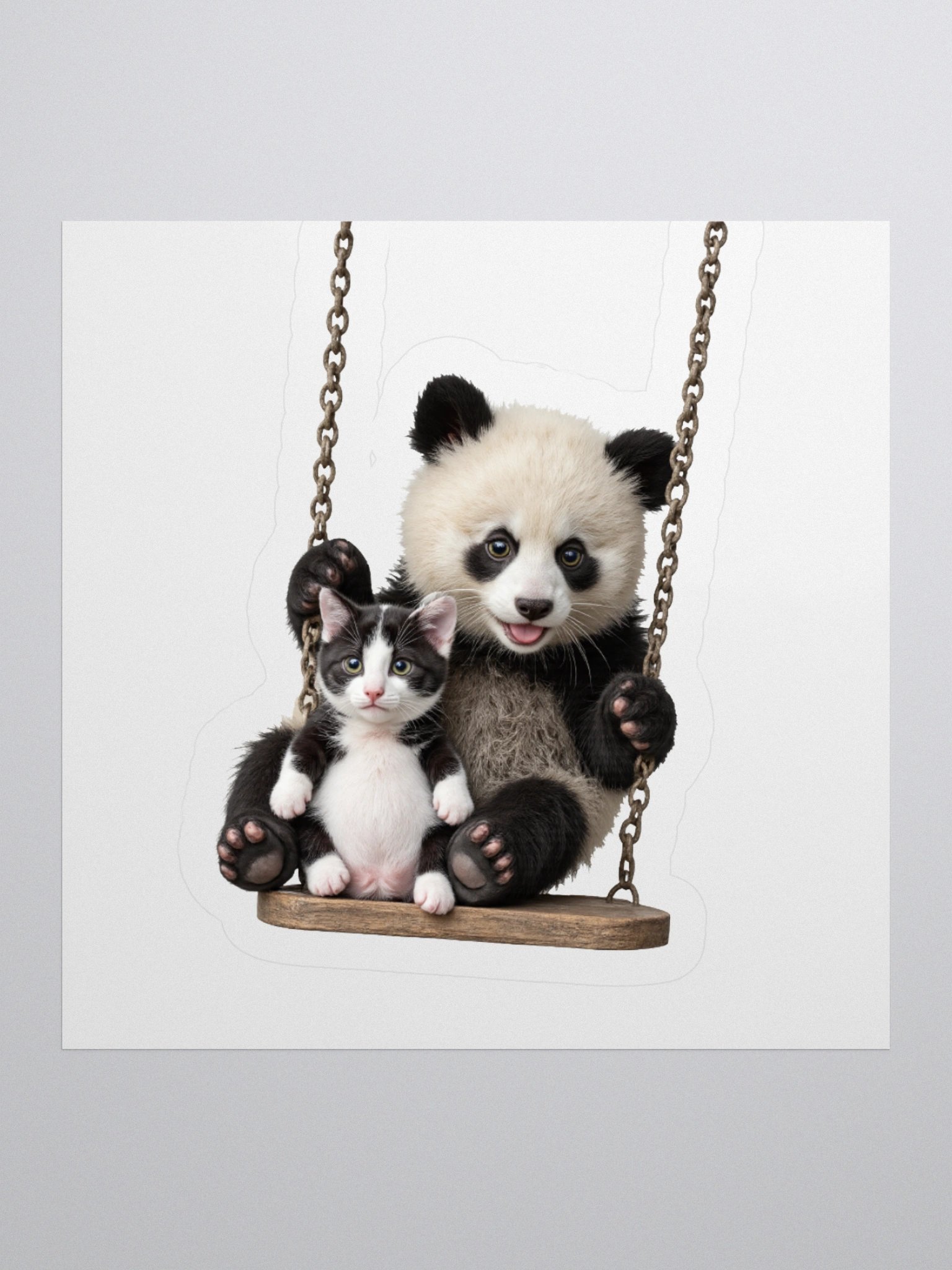 Panda and Kitten Swing Adventure Stickers product image (3)
