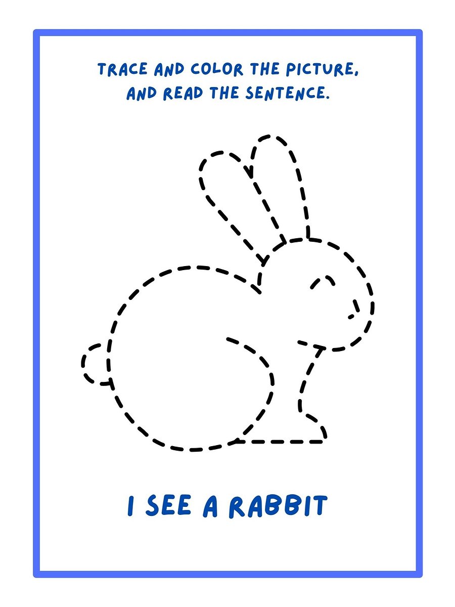 Printable Worksheets: Animal Fun – Trace, Color, and Read product image (3)