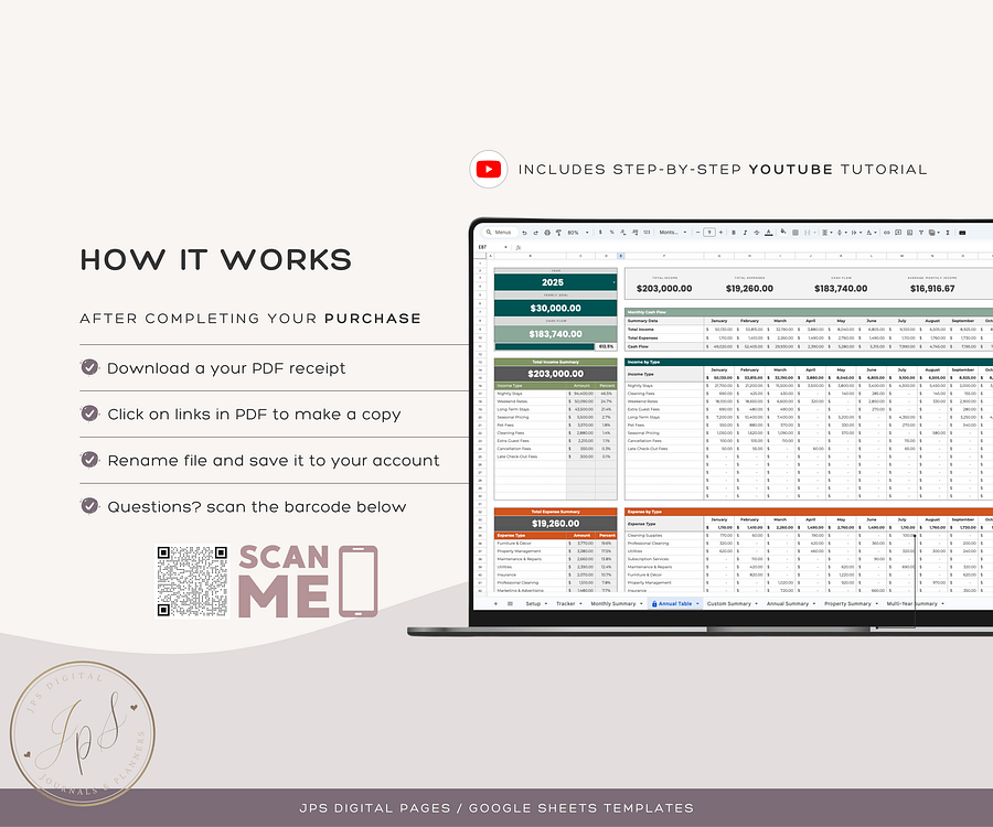 Airbnb Income and Expense Tracker Template | Google Sheets Template product image (10)