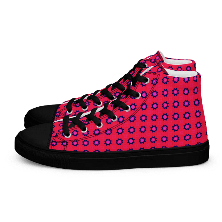 Abstract Red Ladies Canvas Shoes High Tops product image (2)