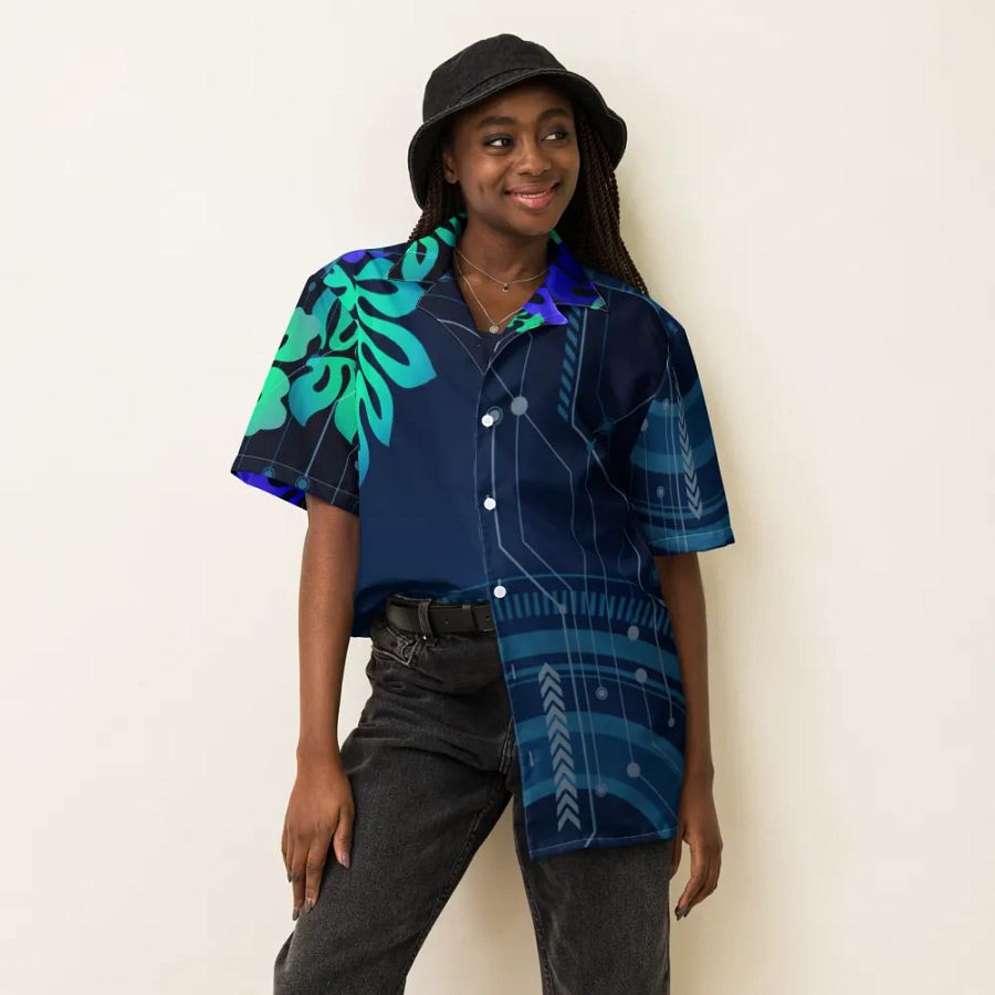 Bloom 'n Byte Full Button Up Overshirt product image (1)