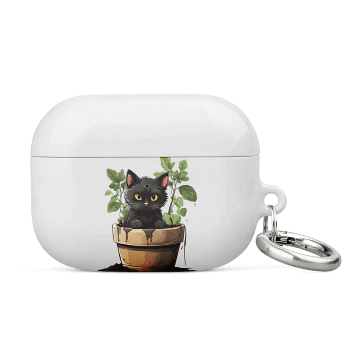 Whimsical Cat in Pot All-Over Print AirPods® Case product image (4)