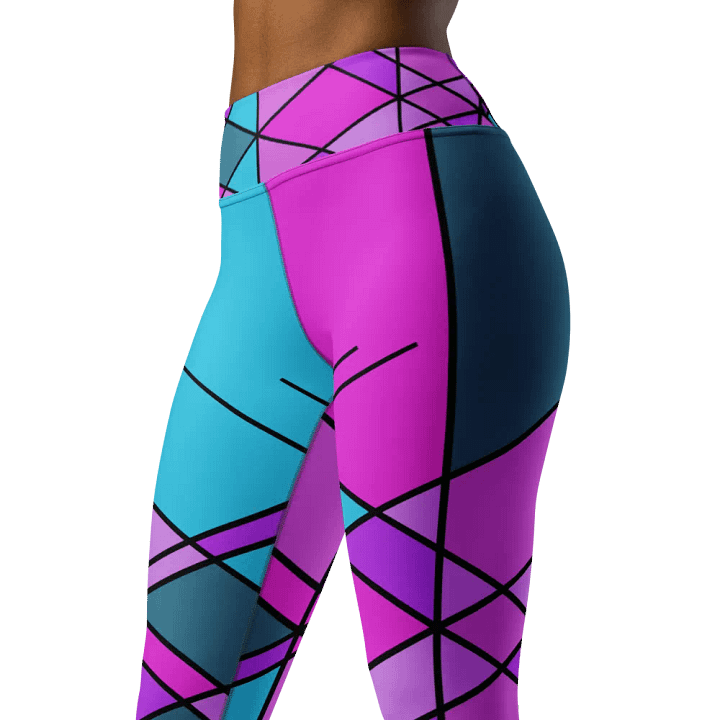 Multi-Colored Geometric Pattern Yoga Leggings product image (1)