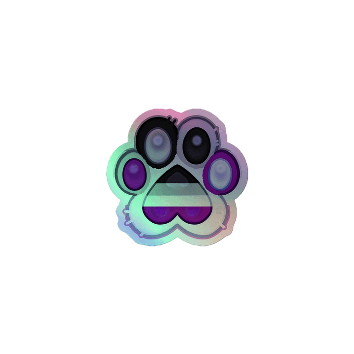 Asexual Pride Paw Print Holographic Kiss Cut Sticker product image (1)