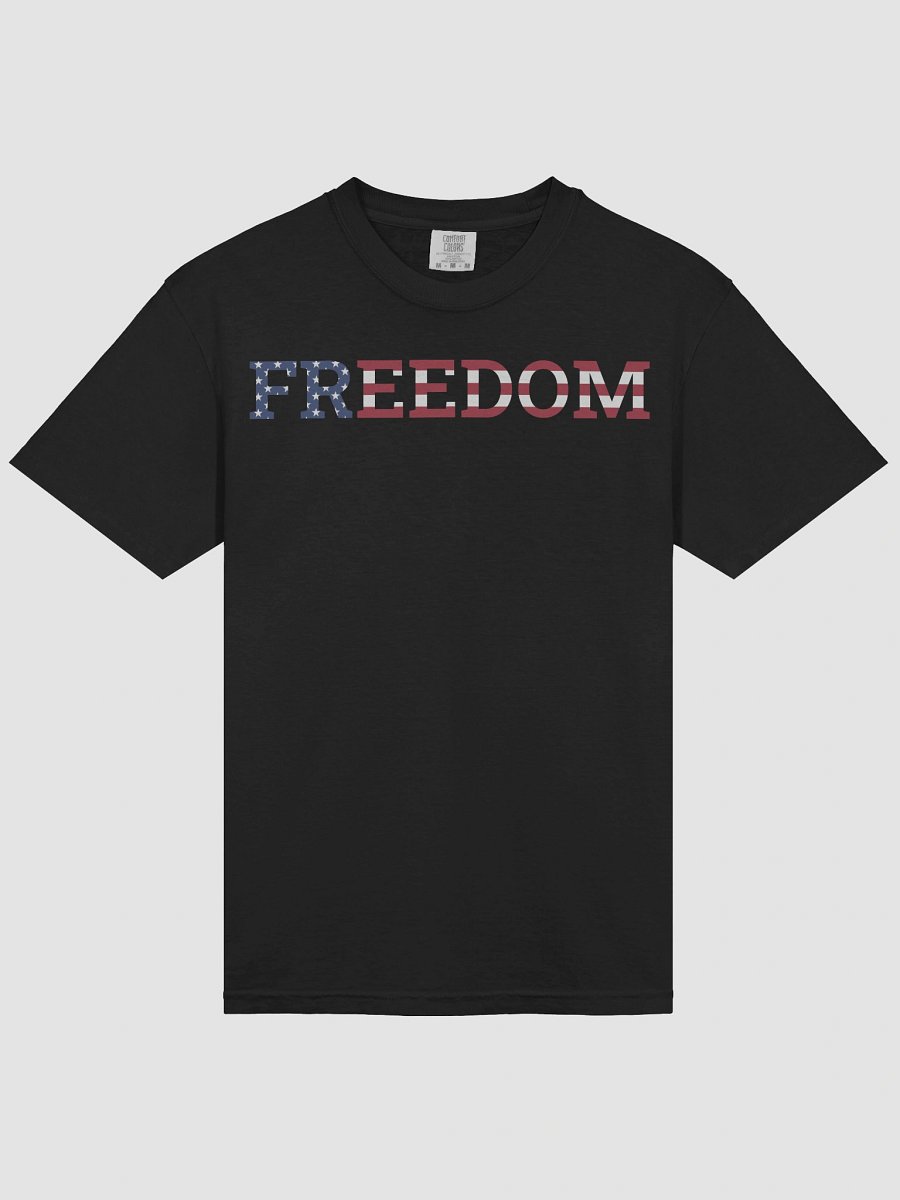 Freedom Typography USA Flag Unisex Garment-Dyed T-shirt product image (4)