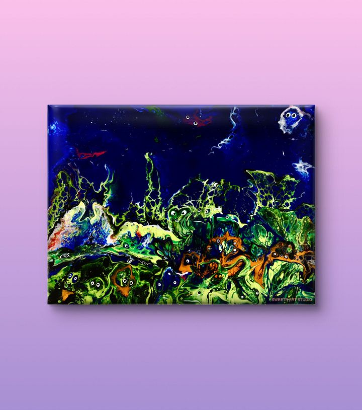 Creatures Of Underwater Mayhem | Original Canvas Painting product image (1)