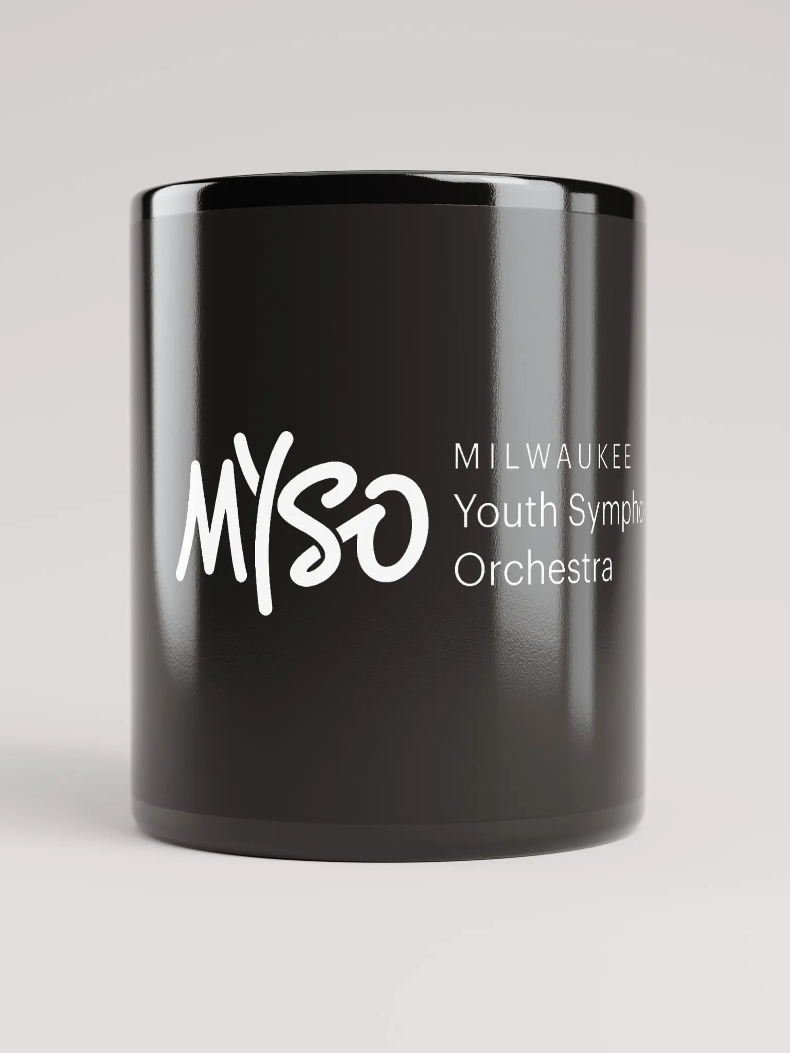 MYSO Black Coffee Mug with White Full Logo product image (5)