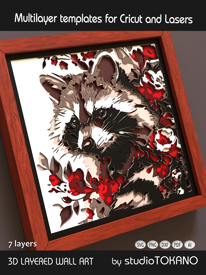 Raccoon Multi layered Shadowbox product image (2)