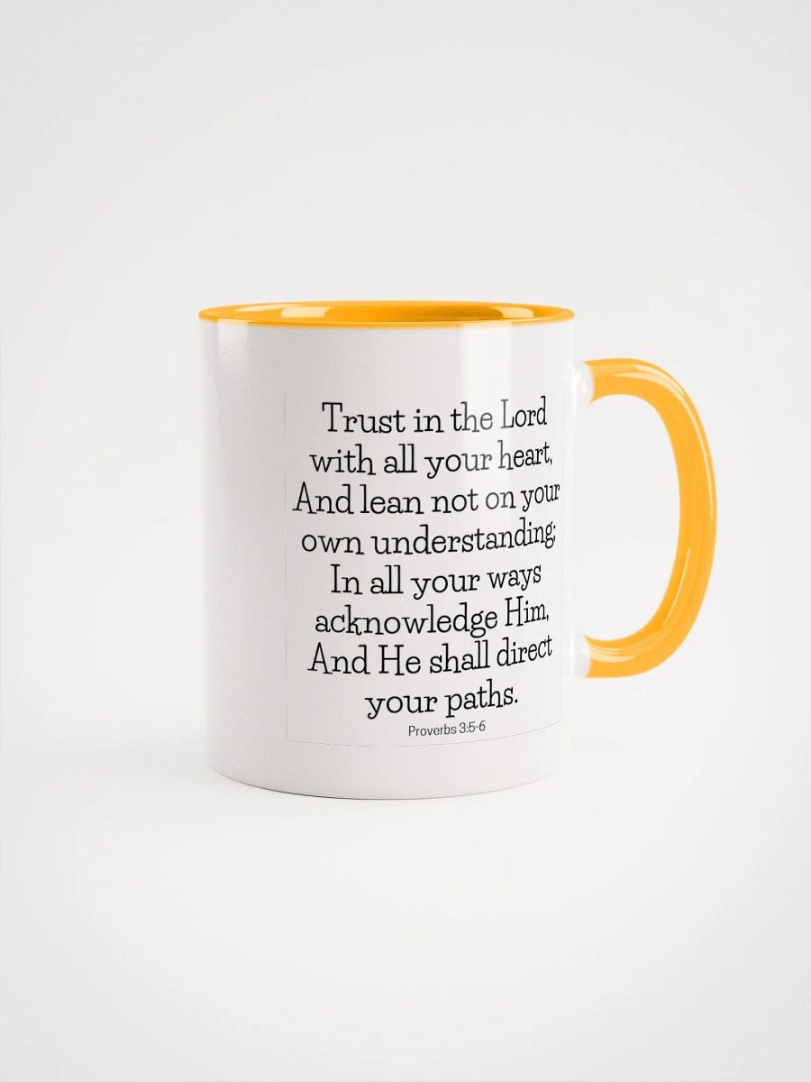 Trust In The Lord With All Your Heart, And Lean Not On Your Own Understanding Proverbs 3:5-6 Two-Tone Mug 11/15oz product image (1)