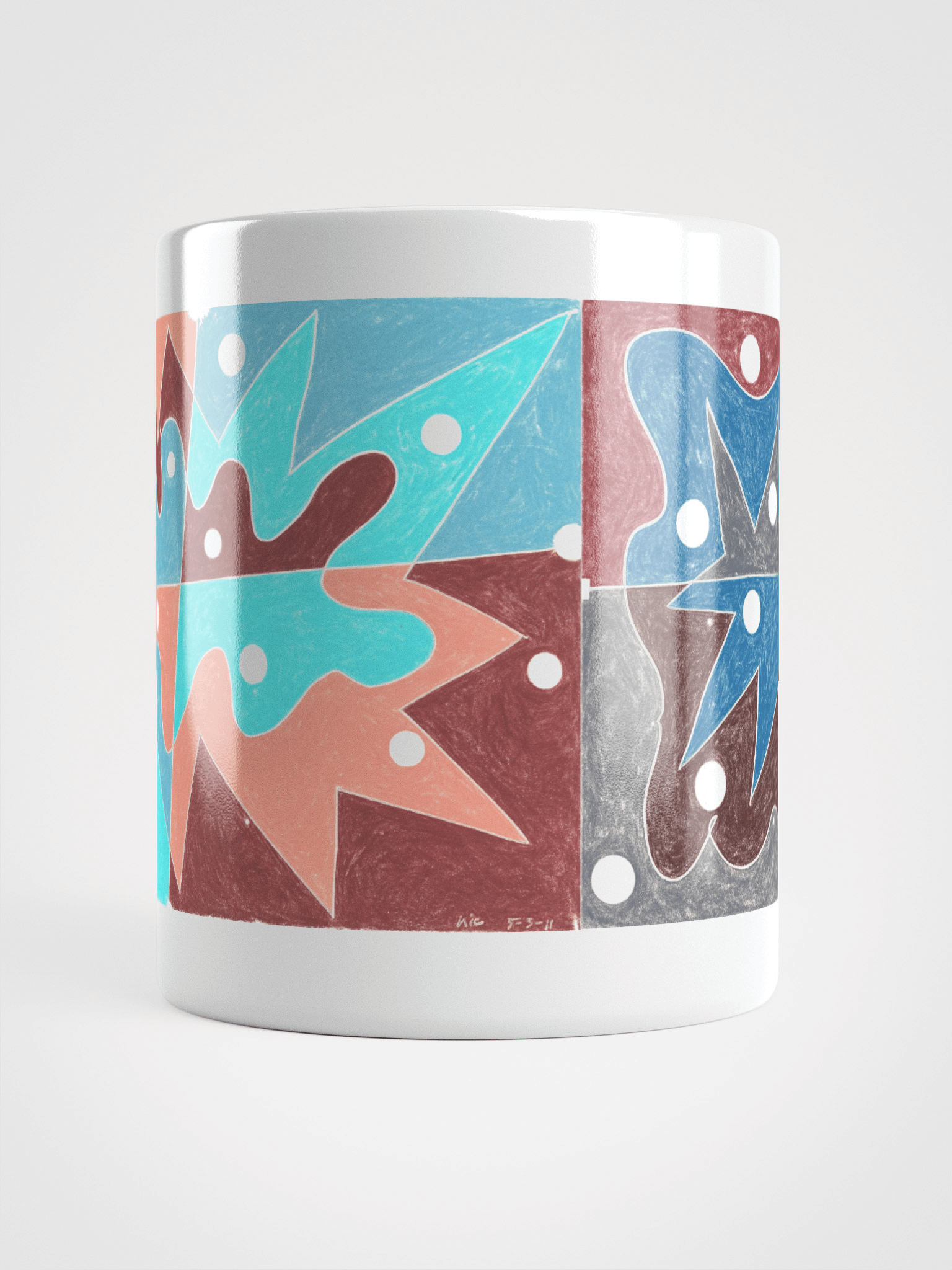 Cartoon College 1 & 2 White Glossy Mug product image (10)