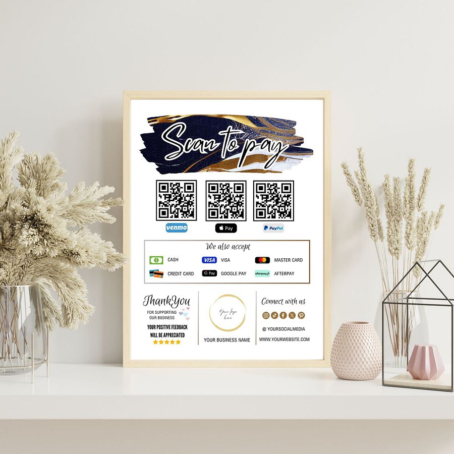 Aurelia - Scan To Pay QR Code Sign Template product image (6)