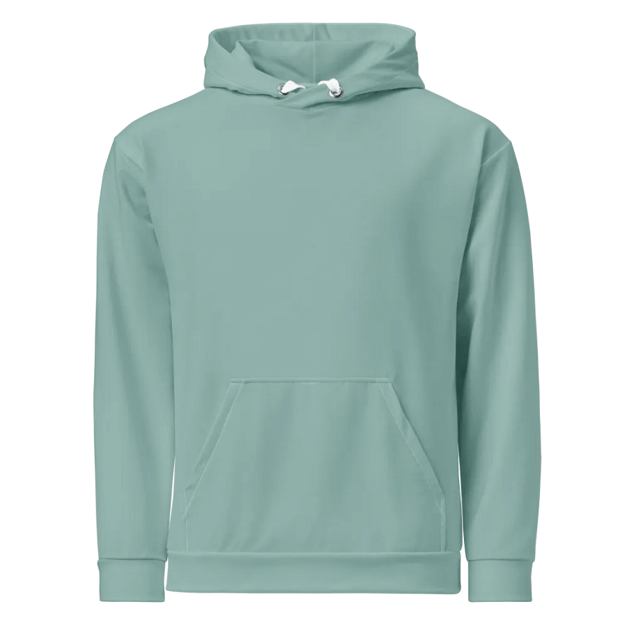Plain Light Teal Green Soft Summer Unisex Recycled Polyester Heavyweight Premium Hoodie by Treasure Pie product image (1)