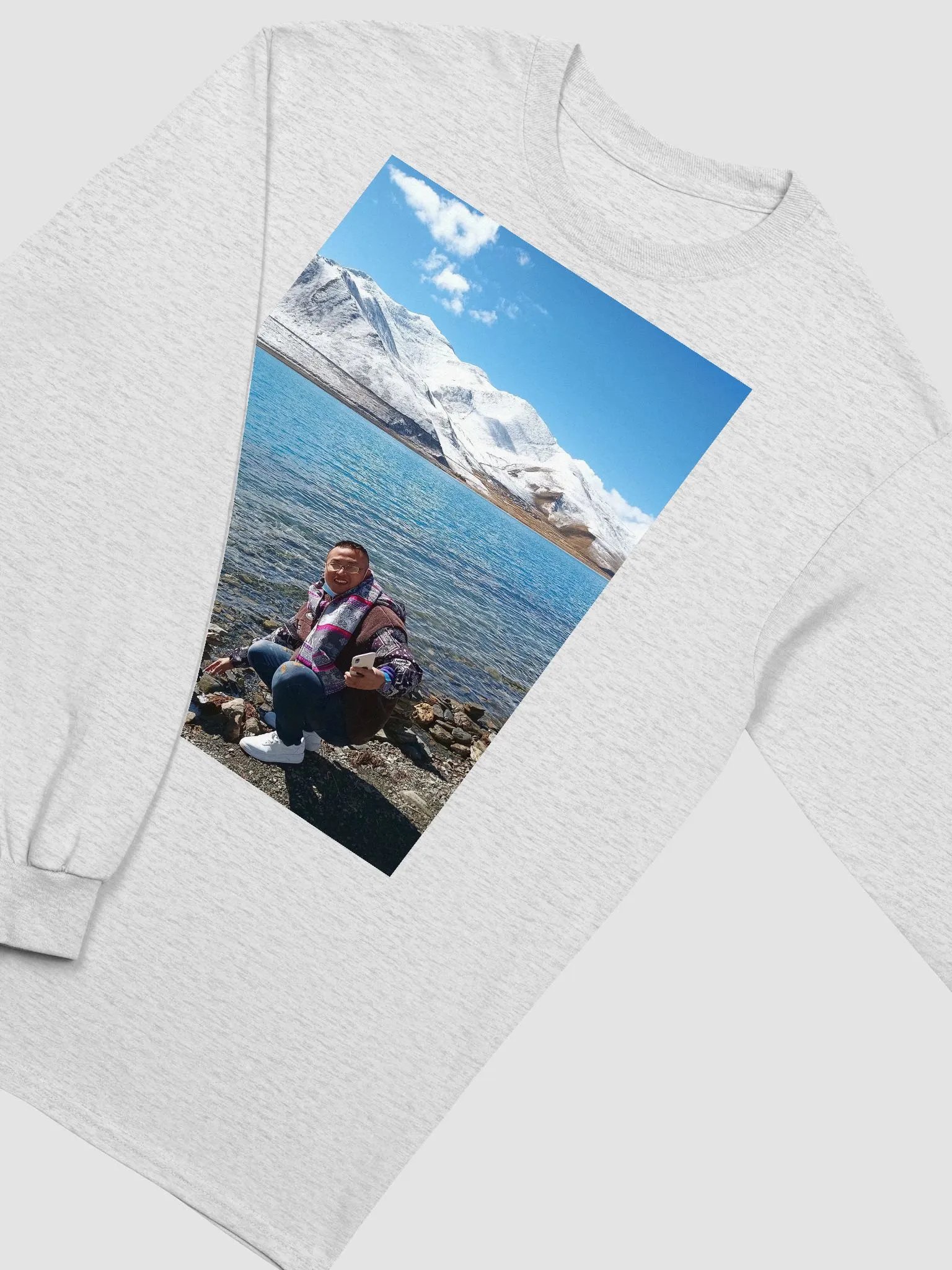 Gildan Ultra Cotton Long Sleeve T-Shirt: snow mountain product image (35)