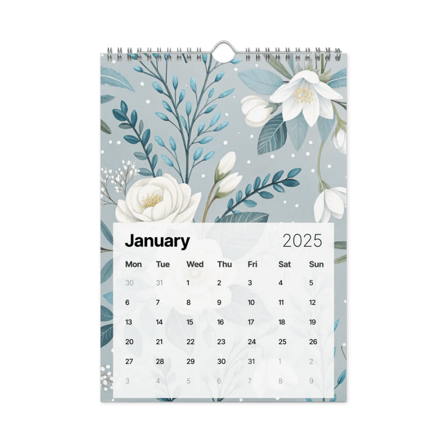 SEAMLESS FLORAL PATTERN WALL CALENDAR 2025 product image (6)