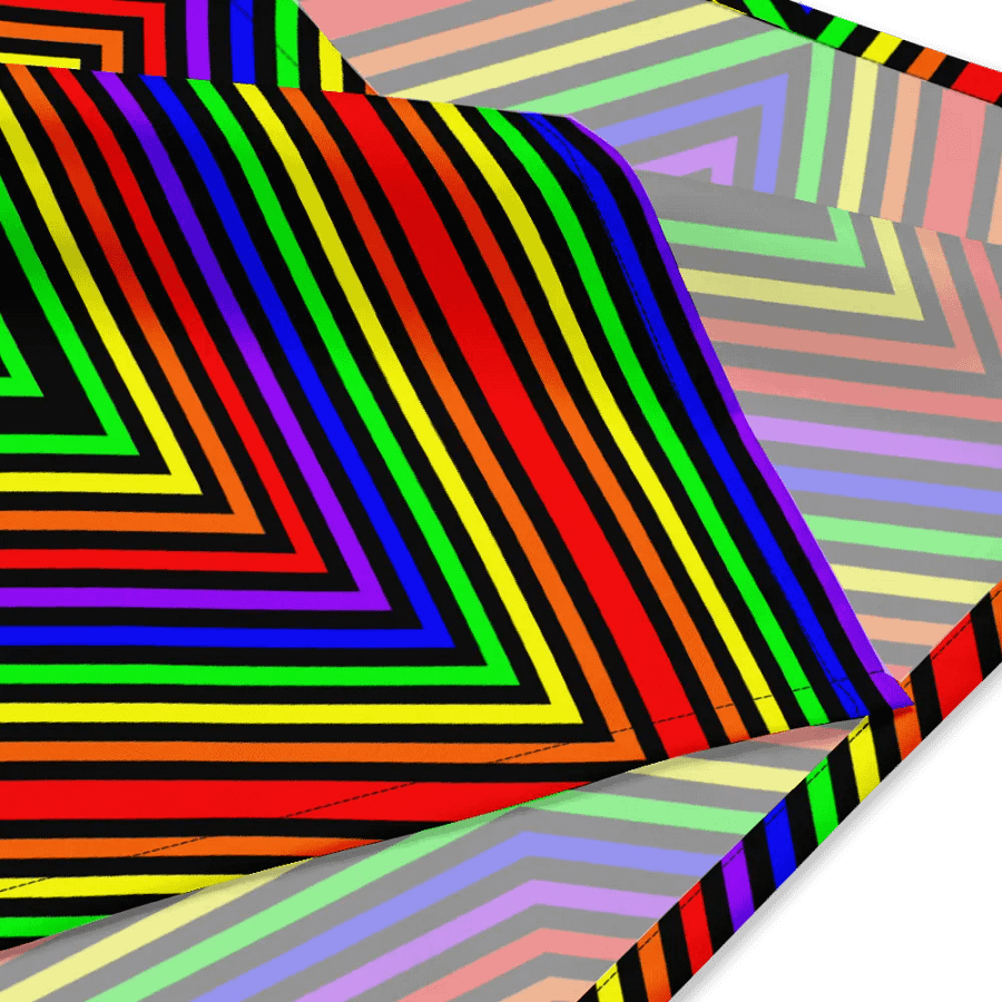 Rainbow Star Illusion Bandana, Psychedelic Colorful Queer Accessory product image (4)