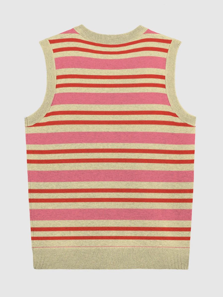 Striped Cozy Knitted V-Neck Vest product image (7)