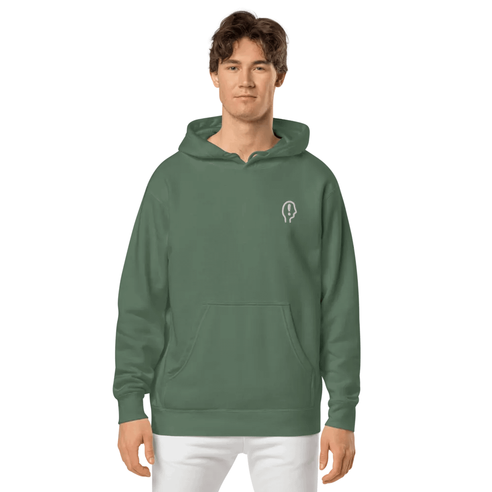 EXCLAIMING MENTALLY (white) embroidered pigment hoodie product image (13)