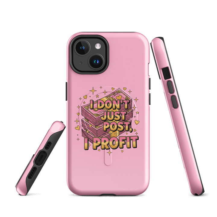 “I Don’t Just Post I Profit" Pink iPhone Case | MagSafe Compatible Entrepreneur Phone Cover for Content Creators & Boss Babes product image (1)