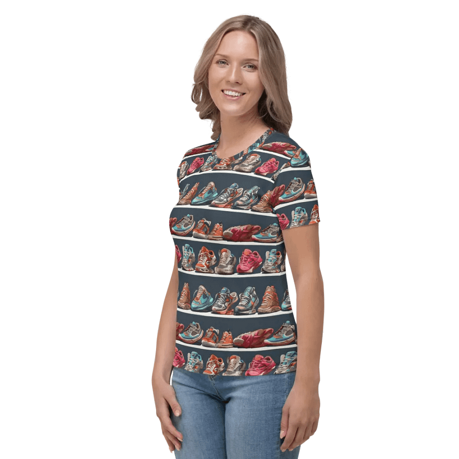 Colorful Sneakers Pattern All Over Print T-shirt product image (5)