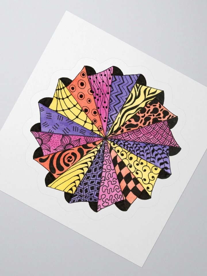 Zentangle Pinwheel Kiss Cut Sticker product image (2)