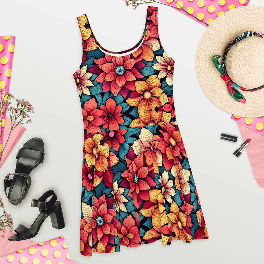 Blossom Chic: Floral Skater Dress for Spring and Summer product image (5)