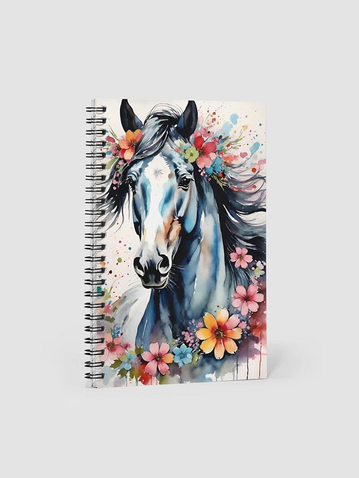 Aged Paint Splatter Floral Horse Spiral Notebook product image (1)
