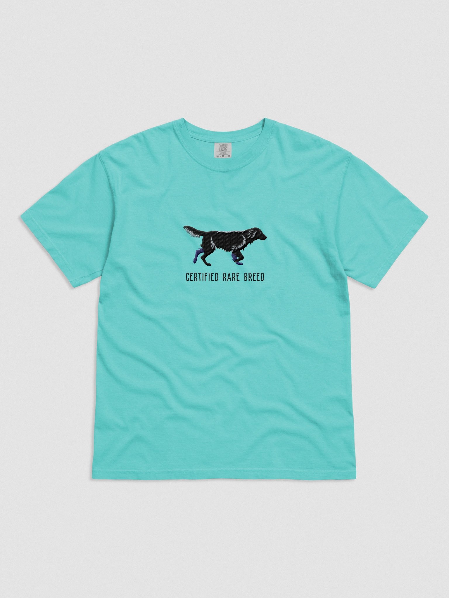 Certified Rare Breed T-Shirt(Embroidered) of a Flat-Coated Retriever(Black) product image (4)