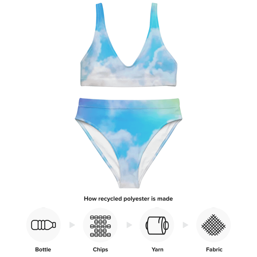 Blur cloud rainbow Design High Waisted Bikini - V6 product image (3)