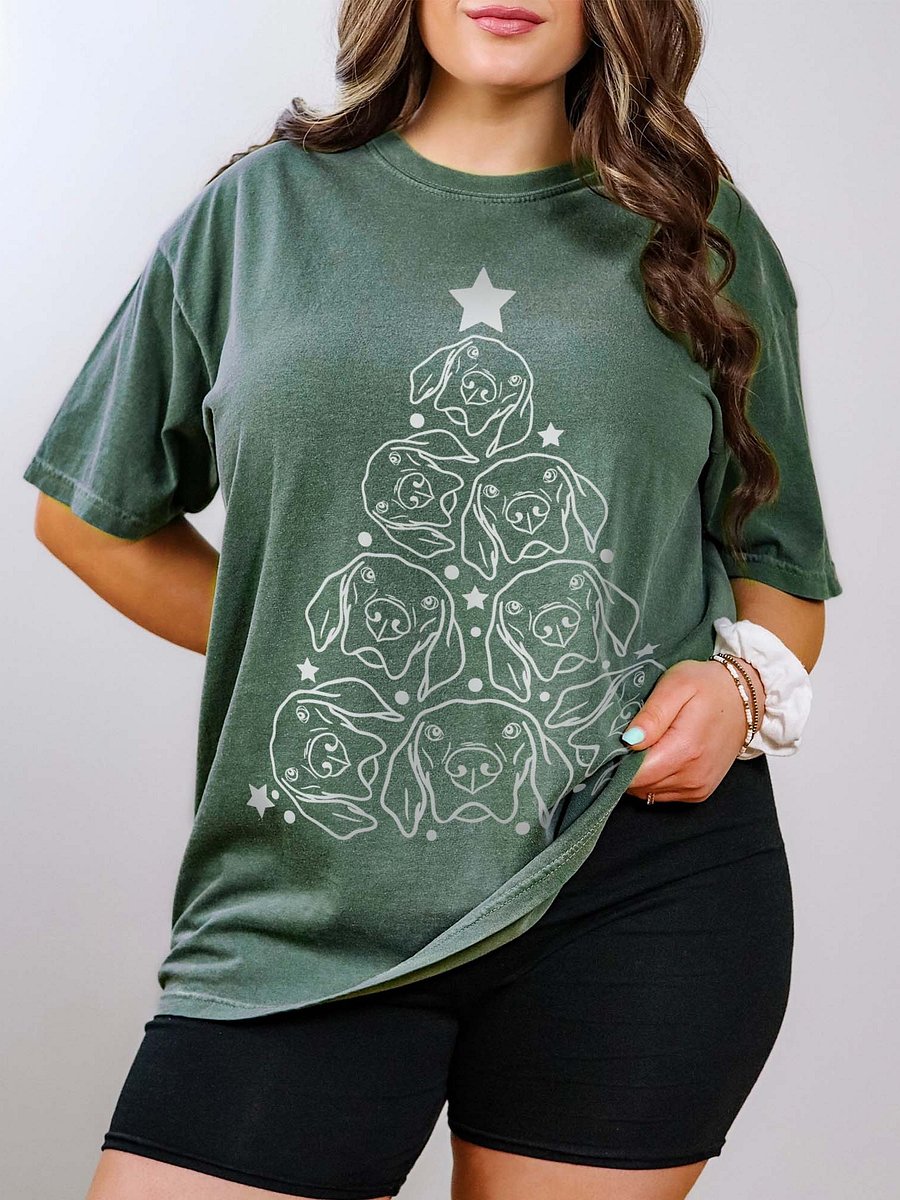 Weimaraner(2) Christmas Tree T-Shirt product image (1)